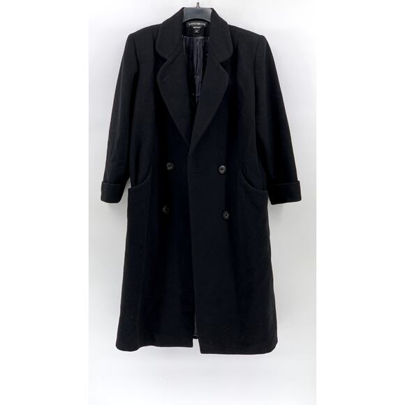 DONNYBROOK Women's Petite Black Wool Double Breast Coat SZ 12P